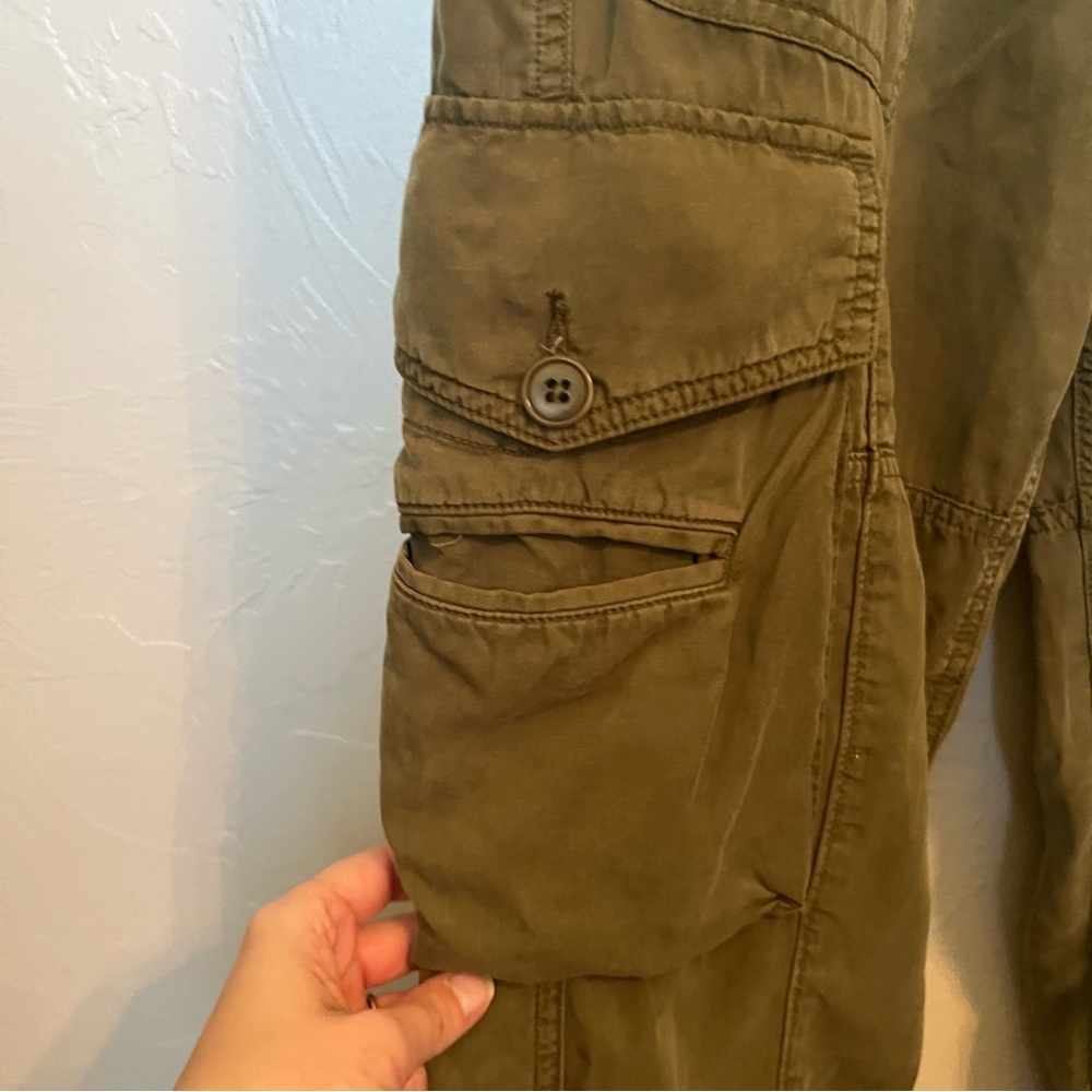 POLO RALPH LAUREN Runway Line Linen Blend Twill Cargo Pant in Army Green Sz 6 - Picture 9 of 14